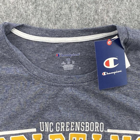 UNC Greensboro Spartans Champion T-Shirt 2XL Heather Gray SS Bar Logo UNCG‎ NWT - Picture 3 of 8